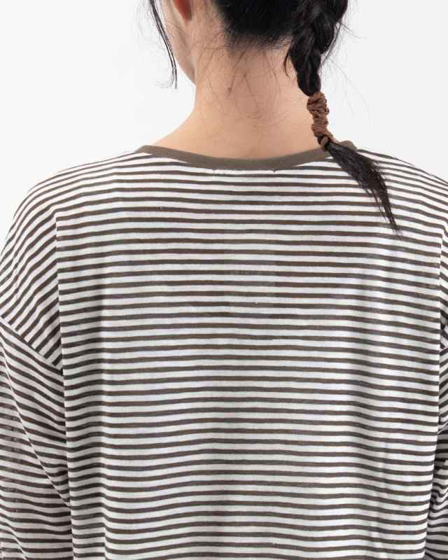 5646534 nuance of F シアーボーダー 長袖 Tシャツ ロンT 