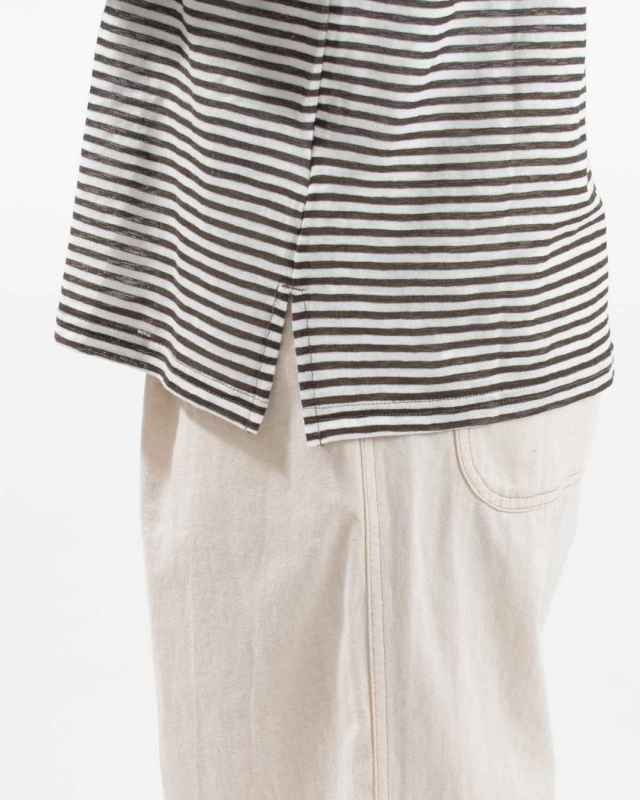 5646534 nuance of F シアーボーダー 長袖 Tシャツ ロンT 