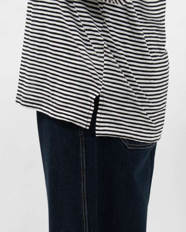 5646534 nuance of F シアーボーダー 長袖 Tシャツ ロンT 
