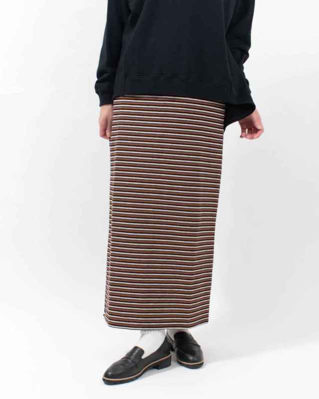 5687445  le colis パイルボーダー ナロースカート