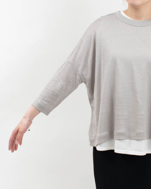 611206　mao made 7分袖ワイドTEE