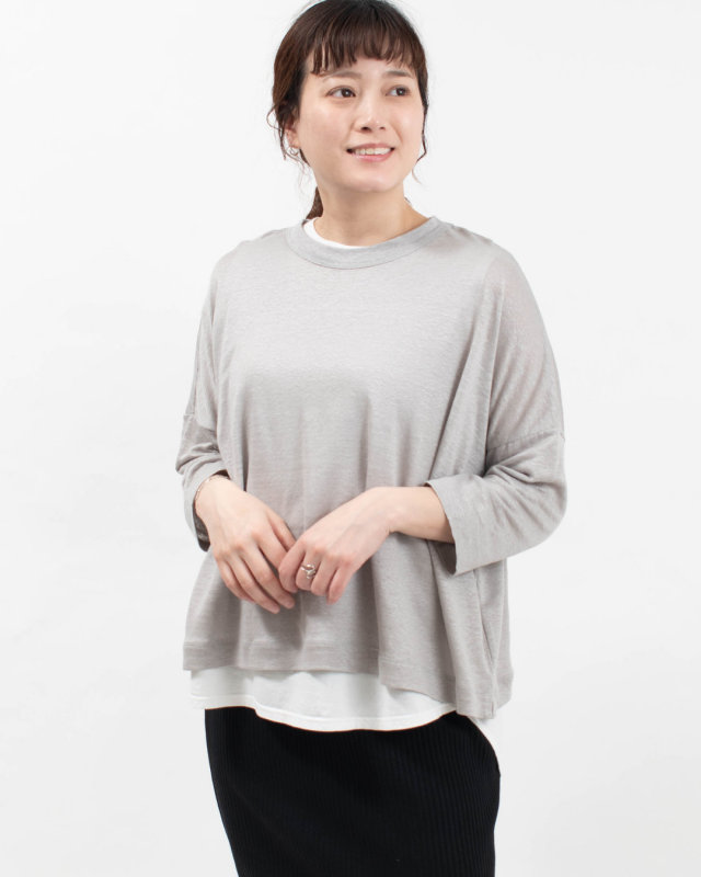 611206　mao made 7分袖ワイドTEE