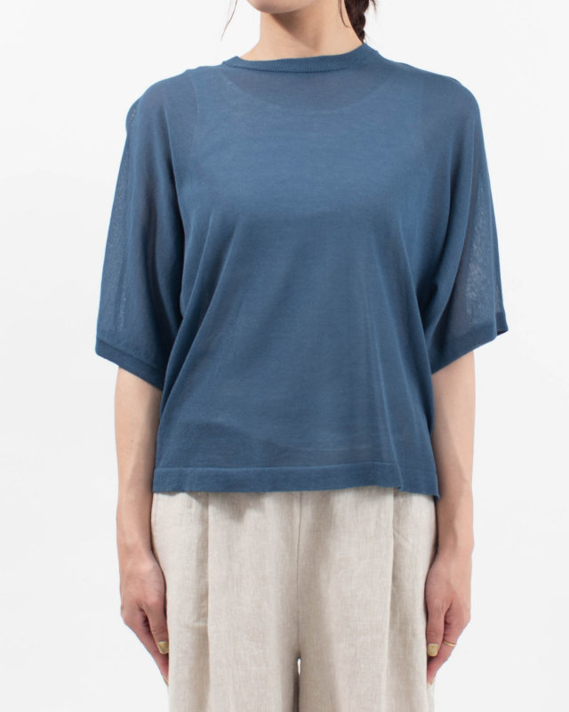 621116 mao made ヘルシーヤーン ハーフスリーブニットTEE
