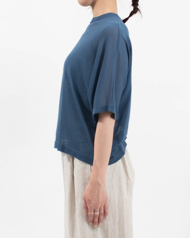 621116 mao made ヘルシーヤーン ハーフスリーブニットTEE
