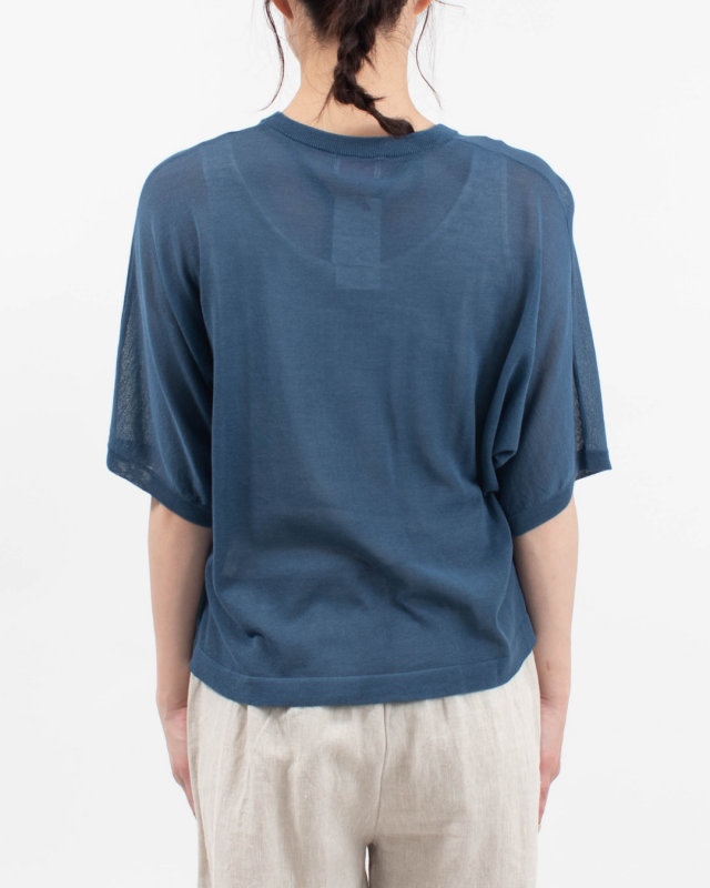 621116 mao made ヘルシーヤーン ハーフスリーブニットTEE