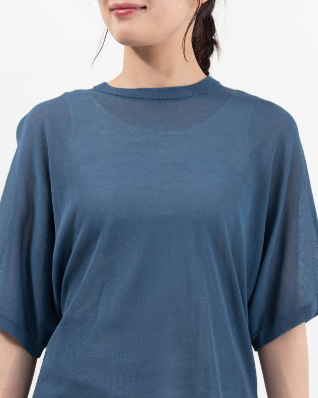 621116 mao made ヘルシーヤーン ハーフスリーブニットTEE