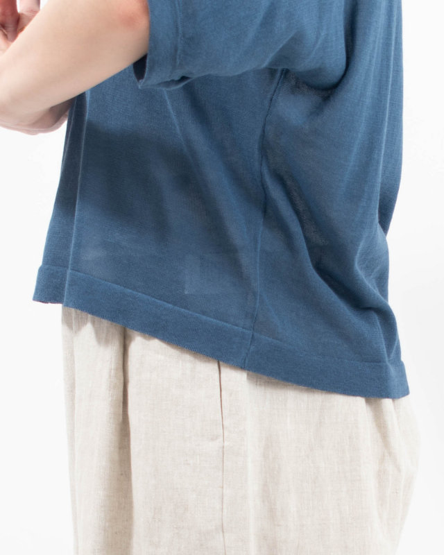 621116 mao made ヘルシーヤーン ハーフスリーブニットTEE