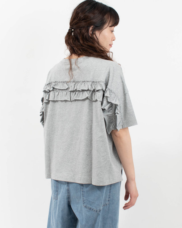 621207  mao made BACKふりふり フリルワイドTEE