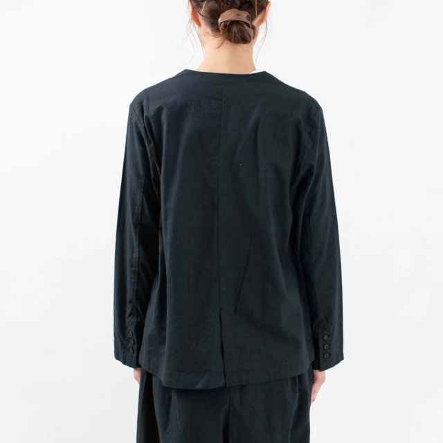 Bliss bunch 綿麻平織りカラーレスジャケット｜ナチュラルファッション