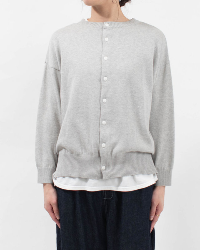 650710  NARU 綿コーマ 14G天竺 2WAYニットカーディガン