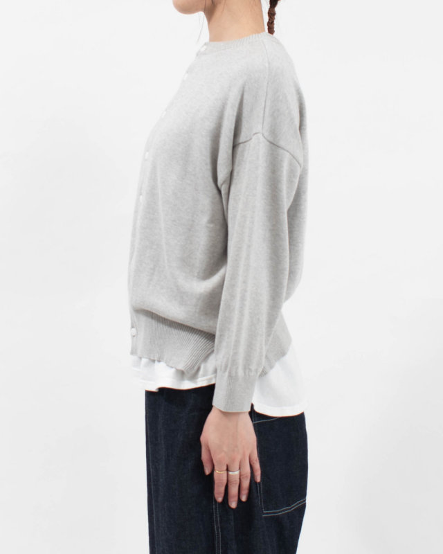 650710  NARU 綿コーマ 14G天竺 2WAYニットカーディガン