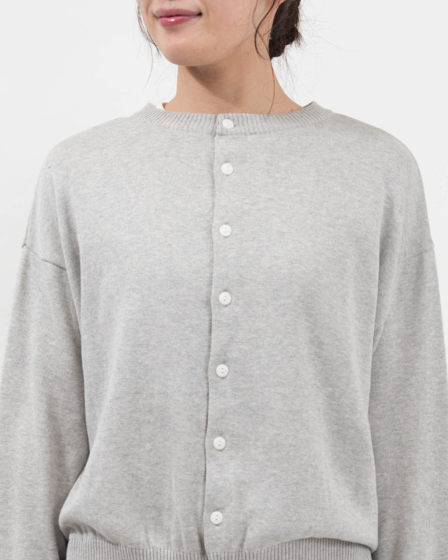 650710  NARU 綿コーマ 14G天竺 2WAYニットカーディガン