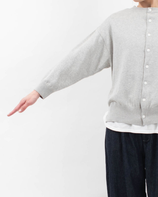 650710  NARU 綿コーマ 14G天竺 2WAYニットカーディガン