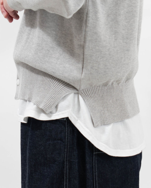 650710  NARU 綿コーマ 14G天竺 2WAYニットカーディガン