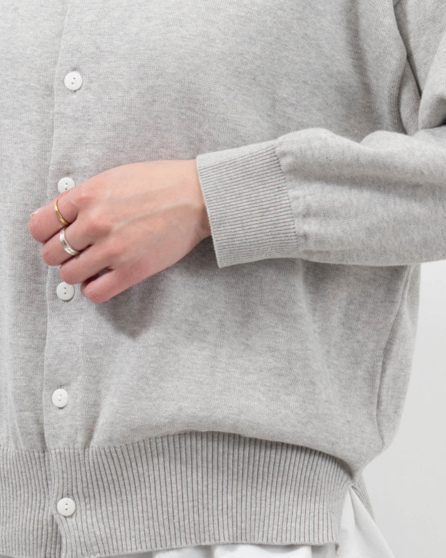 650710  NARU 綿コーマ 14G天竺 2WAYニットカーディガン