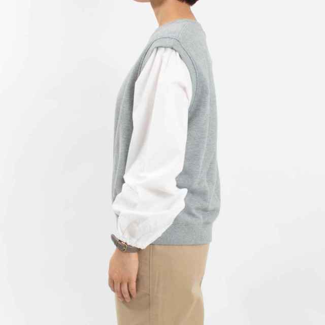 NARU 30/10裏毛×近江晒50sブロード ギャザースリーブプルオーバー