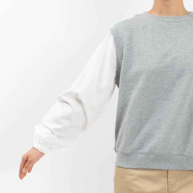 NARU 30/10裏毛×近江晒50sブロード ギャザースリーブプルオーバー