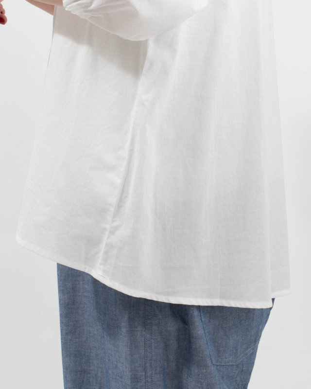 671916 NARU クリアワッシャーローン ロングシャツ
