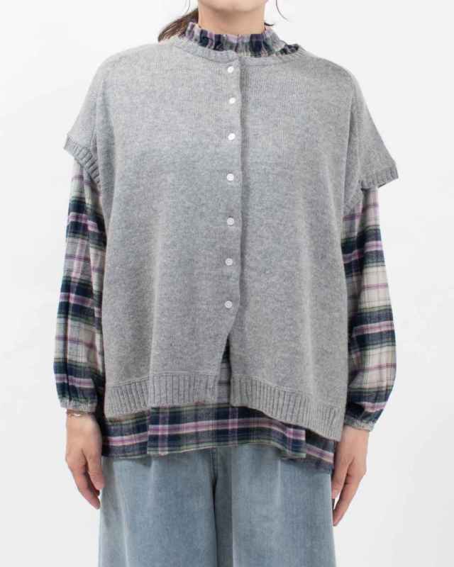 758-215 Bliss bunch 切替ワイドDショルダーベスト