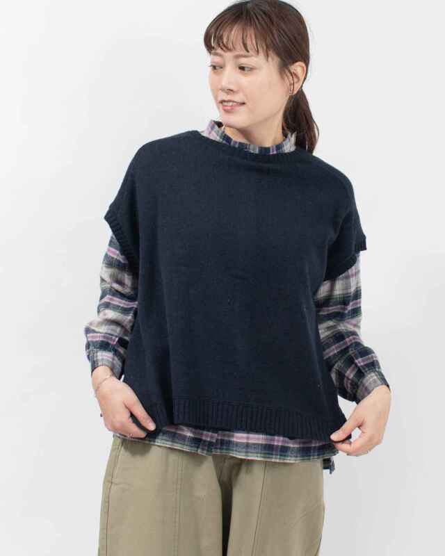 758-215 Bliss bunch 切替ワイドDショルダーベスト