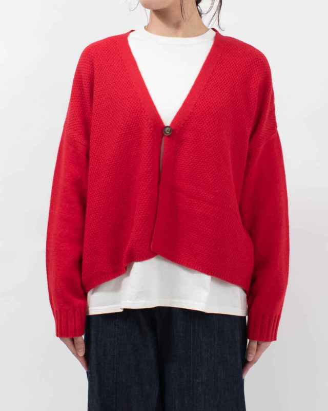 758-220 Bliss bunch 前後差1釦カーデ（鹿の子編み）