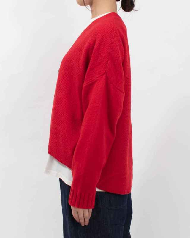 758-220 Bliss bunch 前後差1釦カーデ（鹿の子編み）