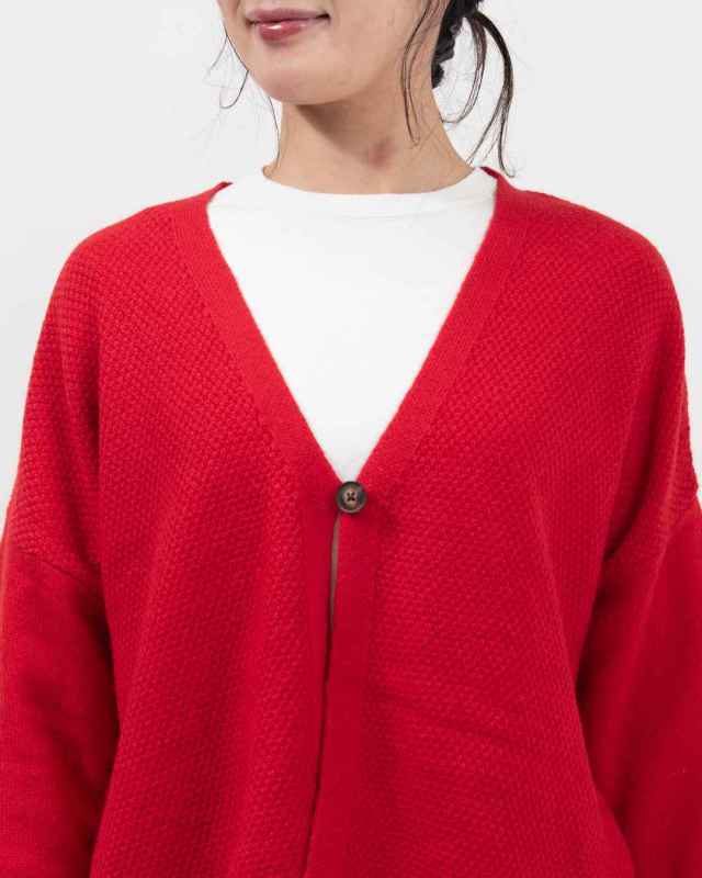 758-220 Bliss bunch 前後差1釦カーデ（鹿の子編み）