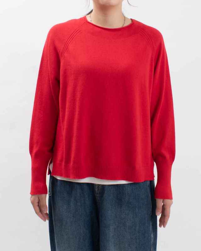 758-234 Bliss bunch 綿カシミヤ 前後差ラグランプルオーバー