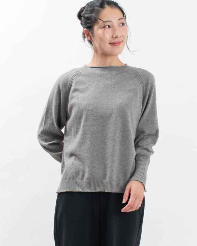 Bliss bunch 綿カシミヤ 前後差ラグランプルオーバー