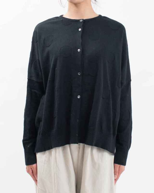 758-272 Bliss bunch 綿ニットドットジャガード前後差カーディガン