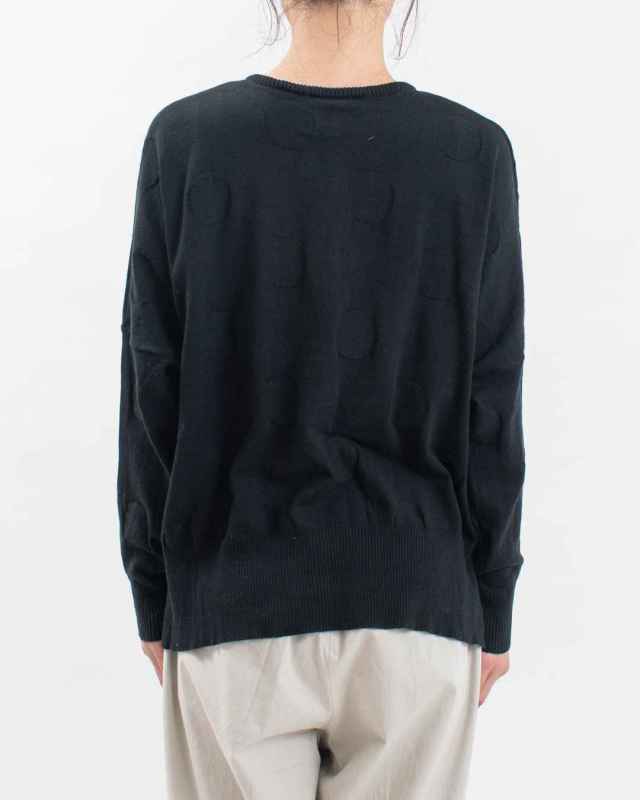 758-272 Bliss bunch 綿ニットドットジャガード前後差カーディガン