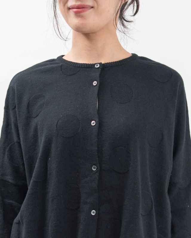 758-272 Bliss bunch 綿ニットドットジャガード前後差カーディガン