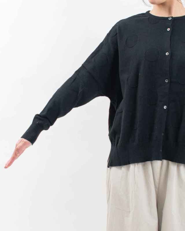 758-272 Bliss bunch 綿ニットドットジャガード前後差カーディガン