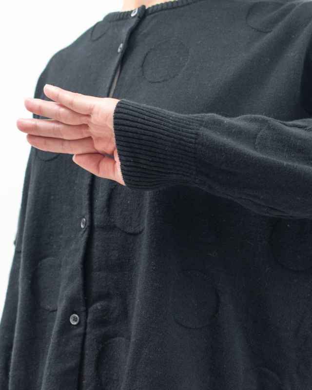 758-272 Bliss bunch 綿ニットドットジャガード前後差カーディガン