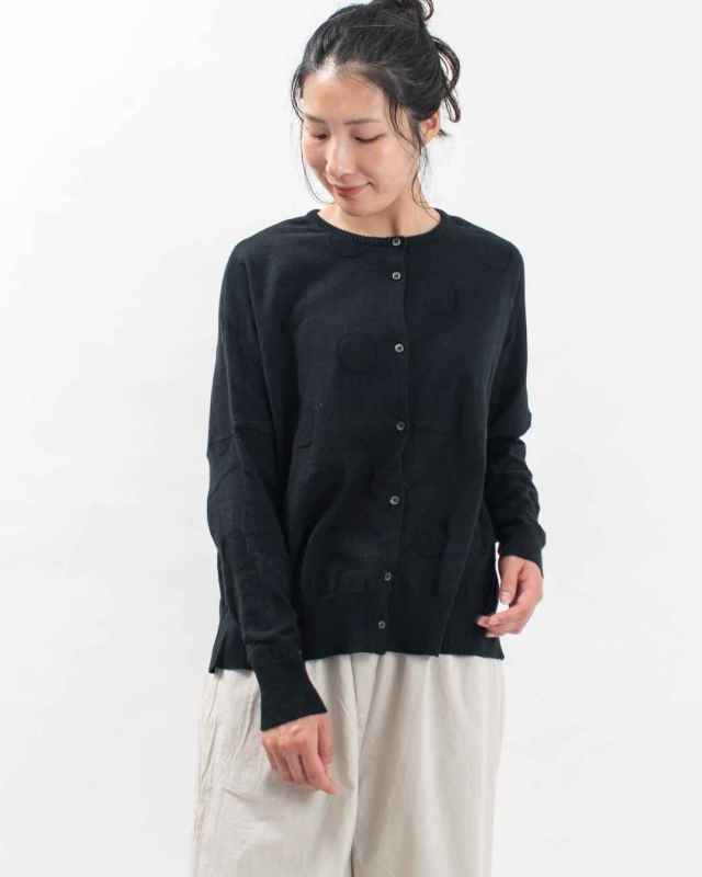 758-272 Bliss bunch 綿ニットドットジャガード前後差カーディガン