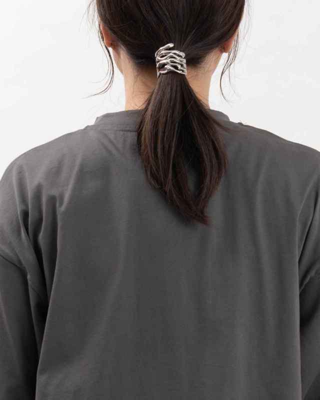 758-303 Bliss bunch オーガニックスプライ天竺 フリルモチーフ前開きクルーカーディガン