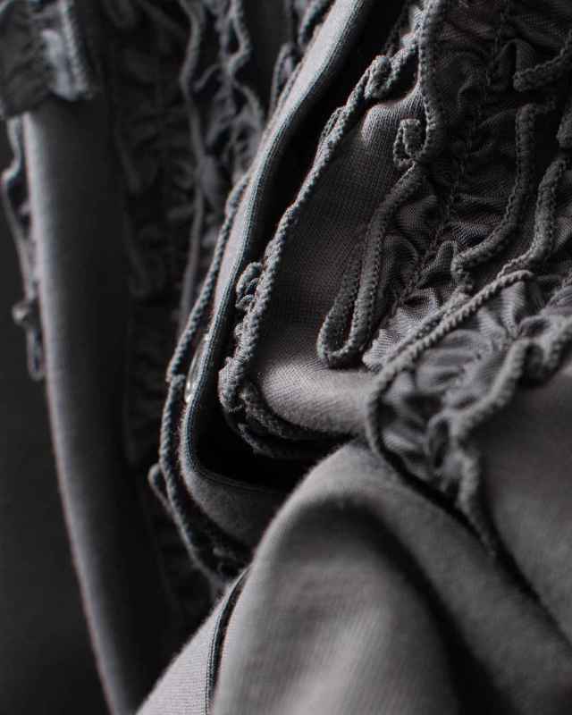 758-303 Bliss bunch オーガニックスプライ天竺 フリルモチーフ前開きクルーカーディガン