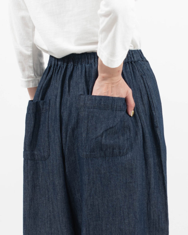 ista-ire 4.5oz綿麻甘撚りデニム フレアパンツ ｜ナチュラル