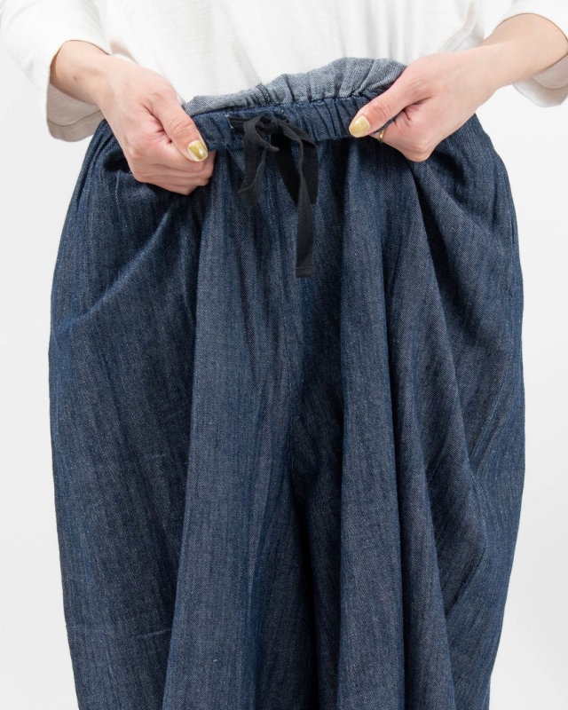 7601-7020 ista-ire 4.5oz綿麻甘撚りデニム　フレアパンツ