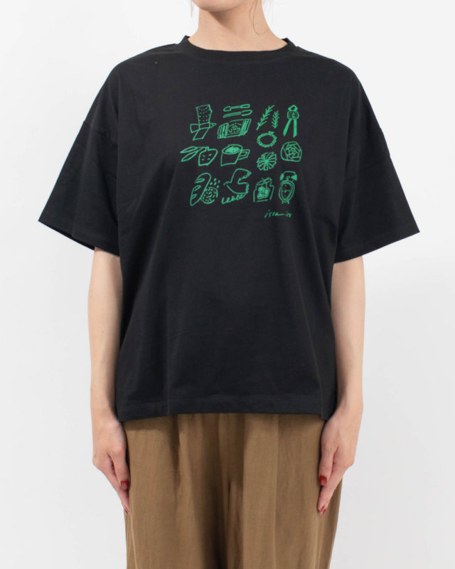 7601-7440 ista-ire コットン天竺　暮らしの小物イラストTEE
