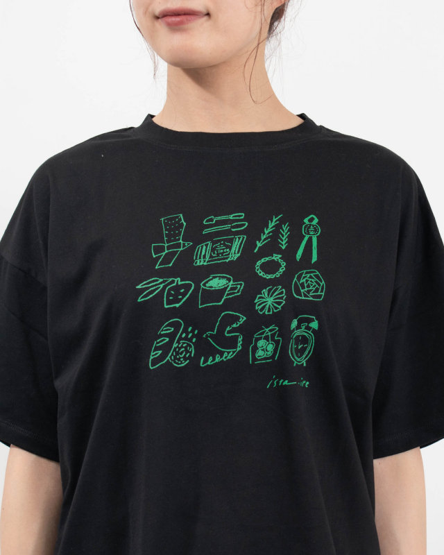 7601-7440 ista-ire コットン天竺　暮らしの小物イラストTEE