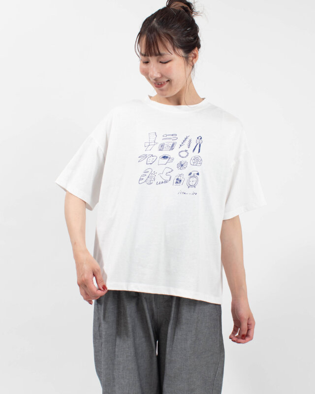 ista-ire コットン天竺　暮らしの小物イラストTEE