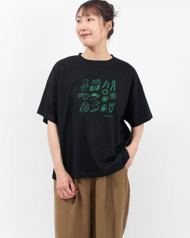 7601-7440 ista-ire コットン天竺　暮らしの小物イラストTEE
