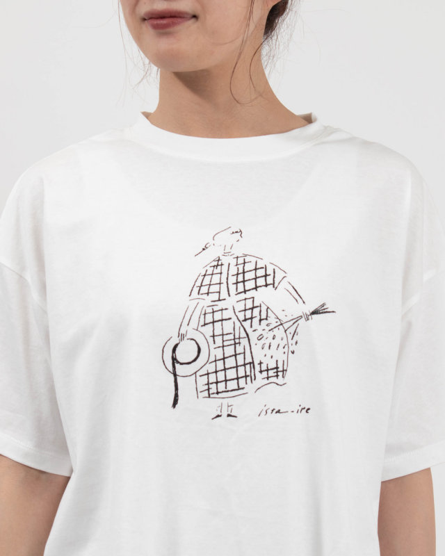 7601-7450 ista-ire コットン天竺　女の子イラストTEE