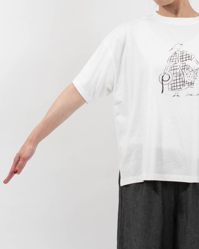 7601-7450 ista-ire コットン天竺　女の子イラストTEE