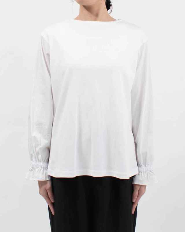 761-235 Bliss bunch 布帛×カットソー切替キャンディースリーブプルオーバー