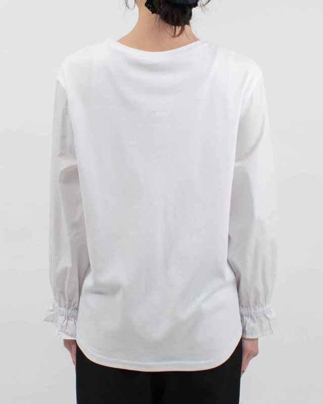 761-235 Bliss bunch 布帛×カットソー切替キャンディースリーブプルオーバー