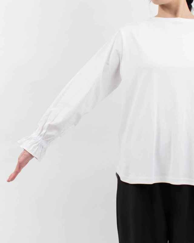 761-235 Bliss bunch 布帛×カットソー切替キャンディースリーブプルオーバー