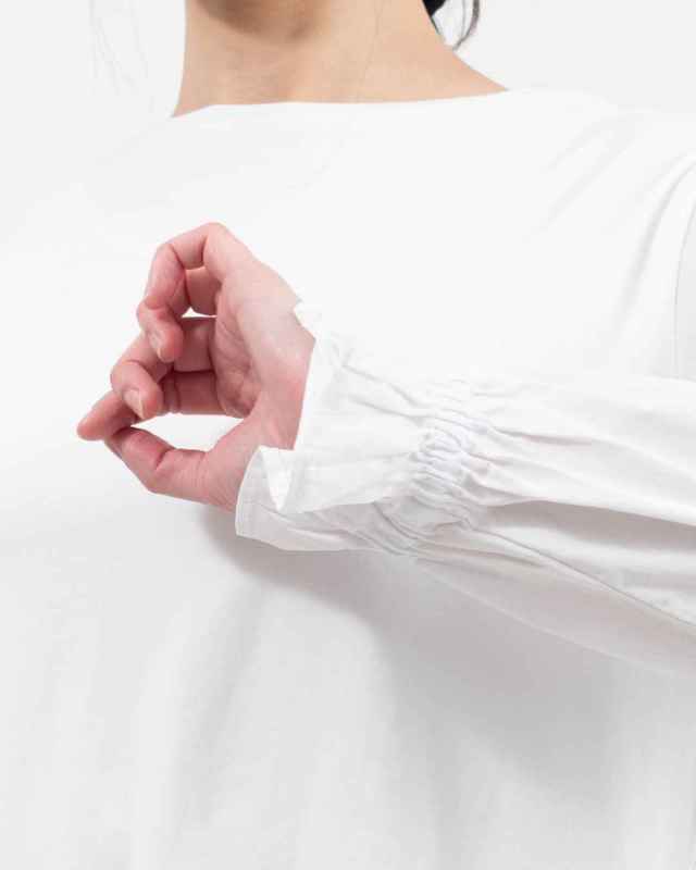 761-235 Bliss bunch 布帛×カットソー切替キャンディースリーブプルオーバー