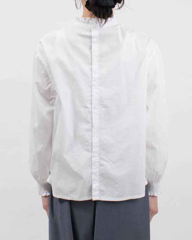 761-237 Bliss bunch バック釦フリル衿ブラウス